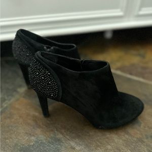Felt Heel Bootie with jeweled accent